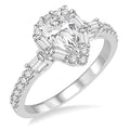 Pear Shape Halo Diamond Engagement Ring