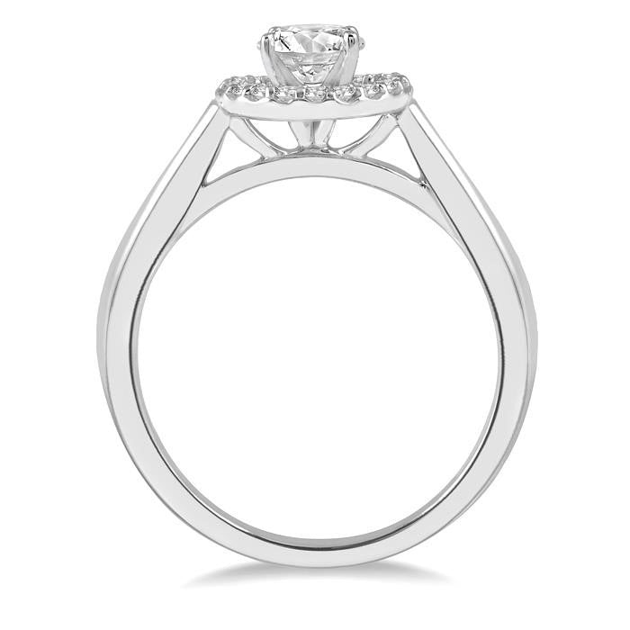 Round Shape Halo Diamond Engagement Ring