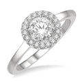 1/10 Ctw Round Cut Diamond Halo Semi-Mount Engagement Ring in 14K White Gold