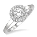 Round Shape Semi-Mount Halo Diamond Engagement Ring