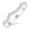 1/10 Ctw Triple Arch Round Cut Diamond Wedding Band in 14K White Gold