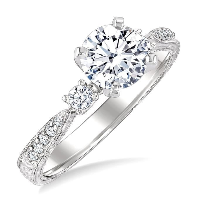 1/5 Ctw Diamond Semi-Mount Engagement Ring in 14K White Gold