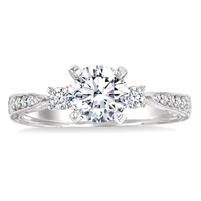 1/5 Ctw Diamond Semi-Mount Engagement Ring in 14K White Gold