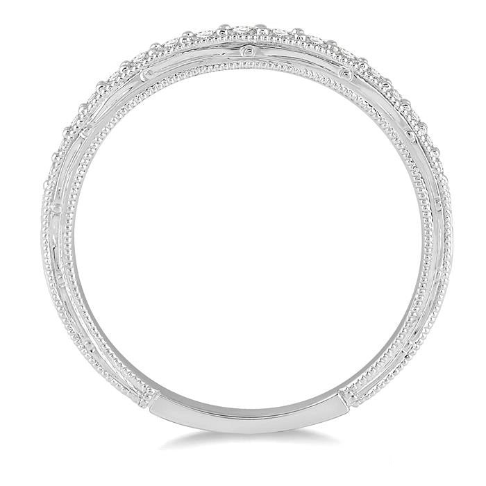 1/5 Ctw Round Cut Diamond Wedding Band in 14K White Gold