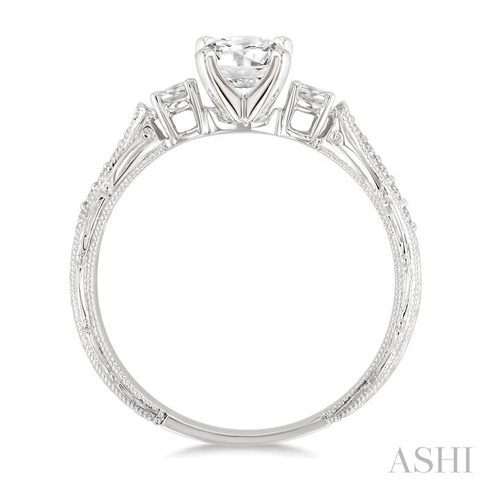 1/5 Ctw Diamond Semi-Mount Engagement Ring in 14K White Gold