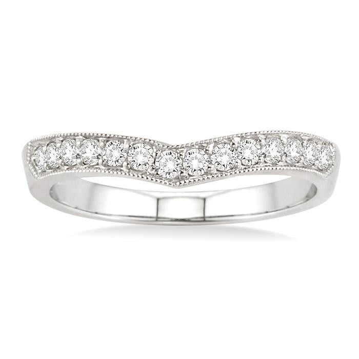 1/3 Ctw Diamond Matching Wedding Band in 14K White Gold