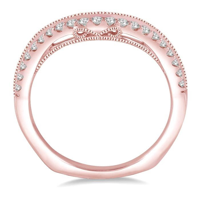 1/4 Ctw Round Cut Diamond Wedding Band in 14K Rose Gold