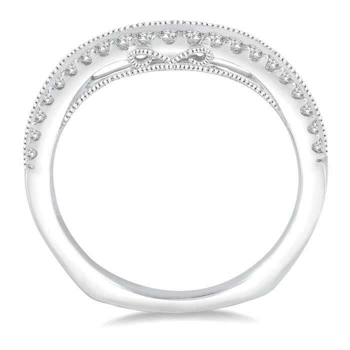 1/4 Ctw Round Cut Diamond Wedding Band in 14K White Gold