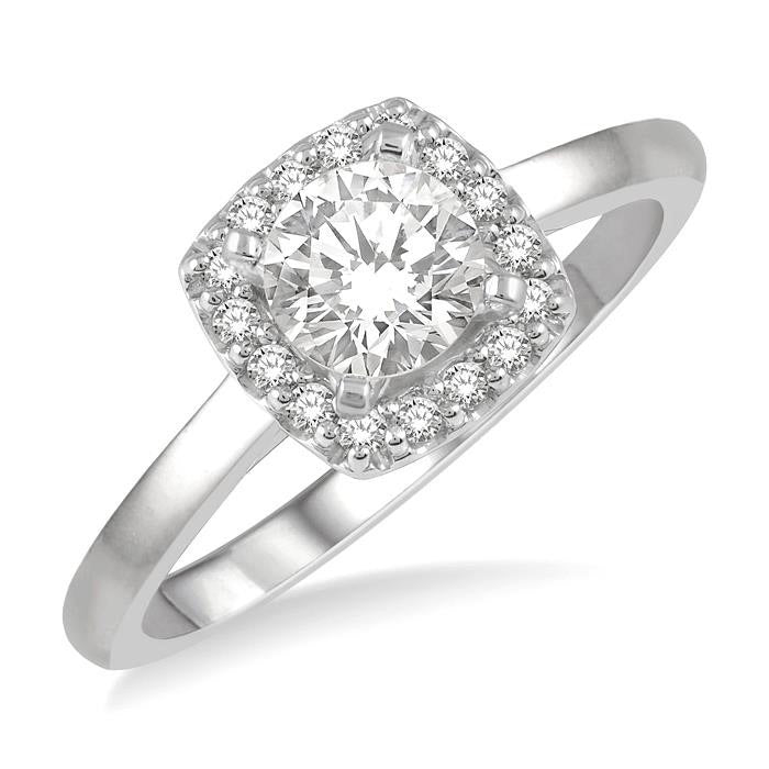 Cushion Shape Halo Diamond Engagement Ring