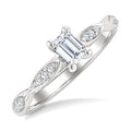 Emerald Shape Semi-Mount Diamond Engagement Ring