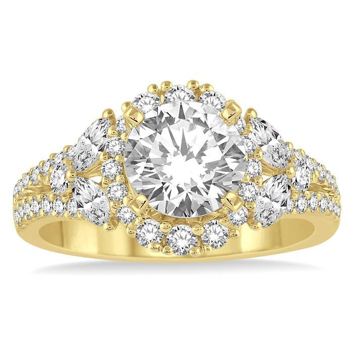 Wisteria Petal Diamond Semi-Mount Ring