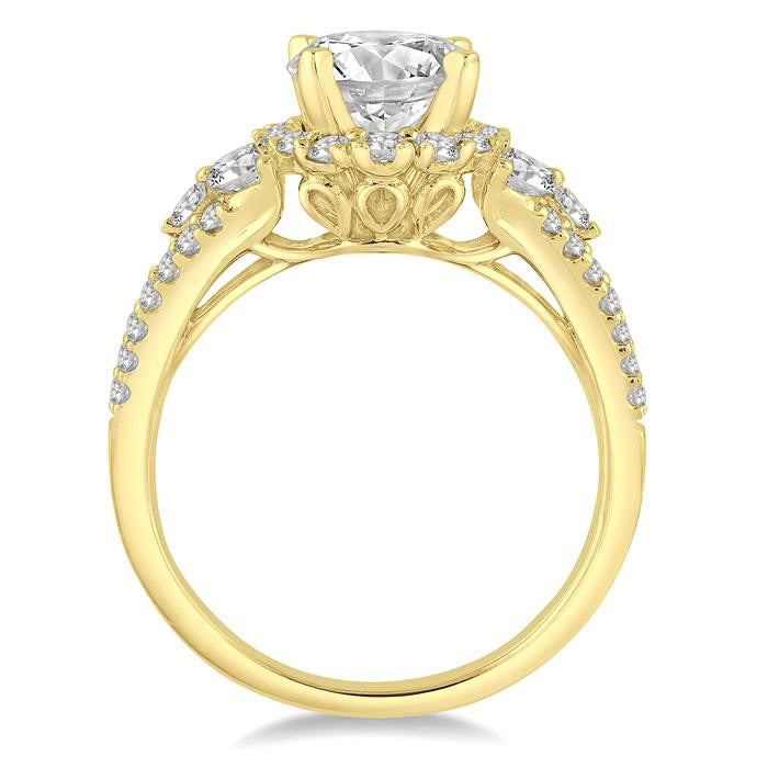 Wisteria Petal Diamond Semi-Mount Ring