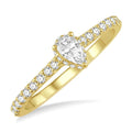 5/8 Ctw Pear Center Stone Ladies Engagement Ring with 3/8 Ct Pear Cut Center Stone in 14K Yellow Gold