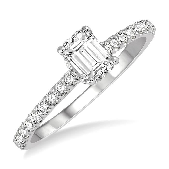 Emerald Shape Diamond Engagement Ring