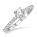 1/2 Ctw Diamond Engagement Ring With 1/4 Ct Round Cut Diamond Center Stone in 14K White Gold