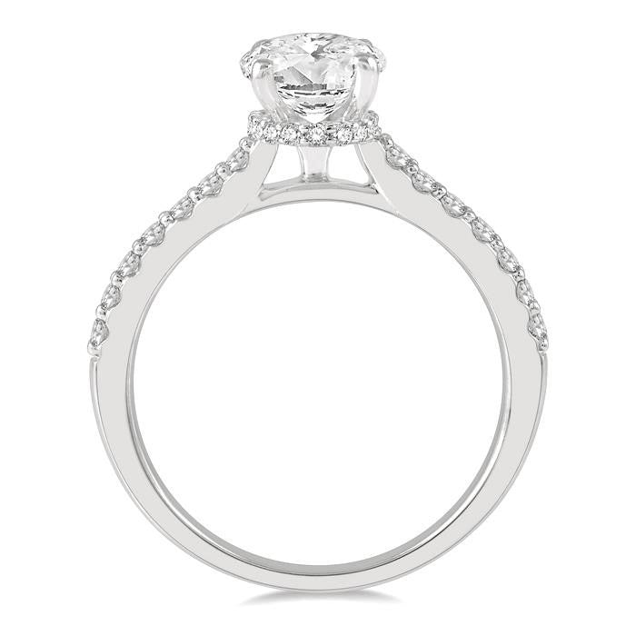 Oval Shape Semi-Mount Diamond Engagement Ring