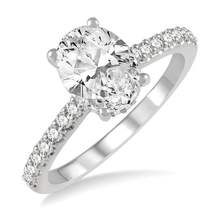 1/3 Ctw Semi-Mount Diamond Engagement Ring in 14K White Gold