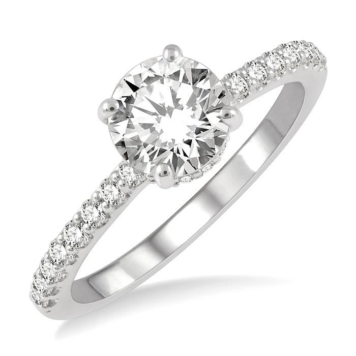Round Shape Semi-Mount Diamond Engagement Ring