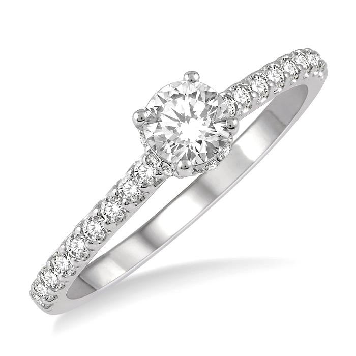 1/4 Ctw Semi-Mount Diamond Engagement Ring in 14K White Gold