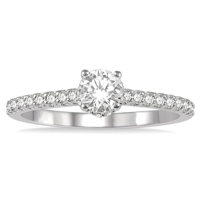 1/4 Ctw Semi-Mount Diamond Engagement Ring in 14K White Gold
