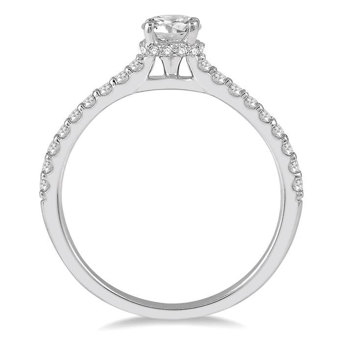 1/4 Ctw Semi-Mount Diamond Engagement Ring in 14K White Gold