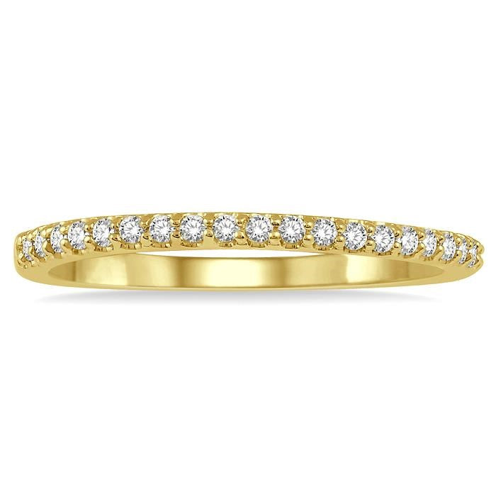 1/6 Ctw Round Cut Diamond Wedding Band in 14K Yellow Gold