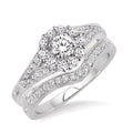 Round Shape Halo Diamond Wedding Set