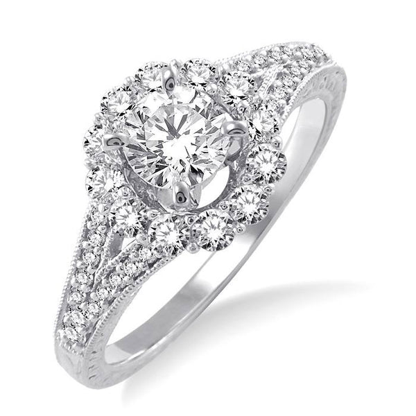 Fern Heritage Diamond Semi-Mount Ring