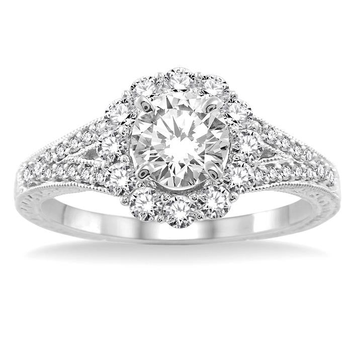 Fern Heritage Diamond Semi-Mount Ring