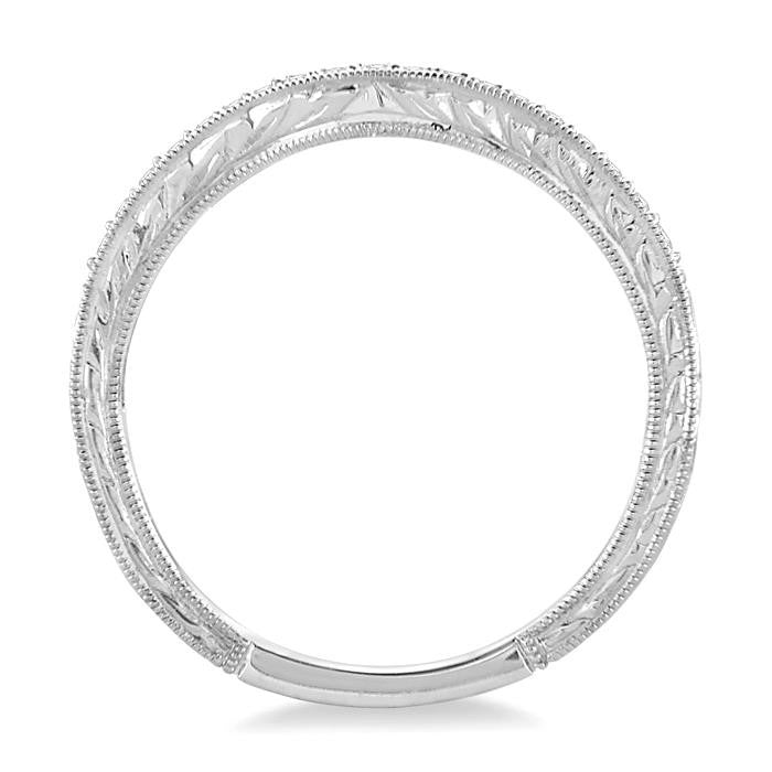 1/6 Ctw Round Cut Diamond Matching Wedding Band in 14K White Gold