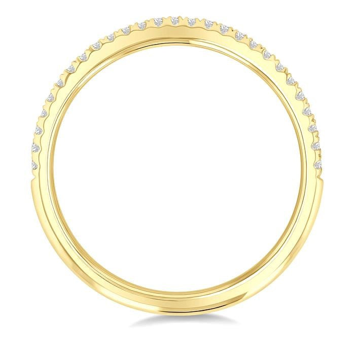 1/8 Ctw Round Cut Diamond Wedding Band in 14K Yellow Gold
