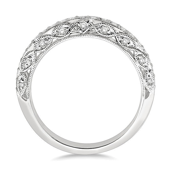 3/8 Ctw Round Cut Diamond Matching Wedding Band in 14K White Gold