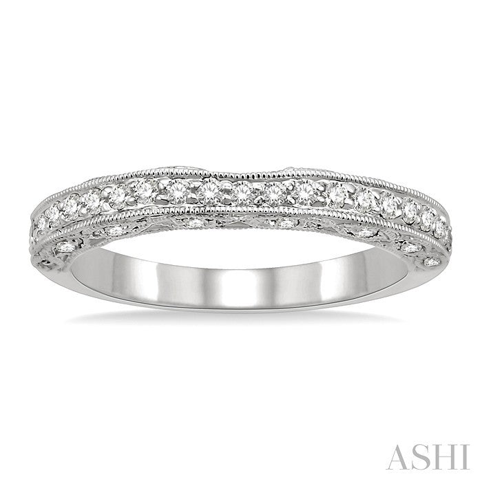 3/8 Ctw Round Cut Diamond Matching Wedding Band in 14K White Gold