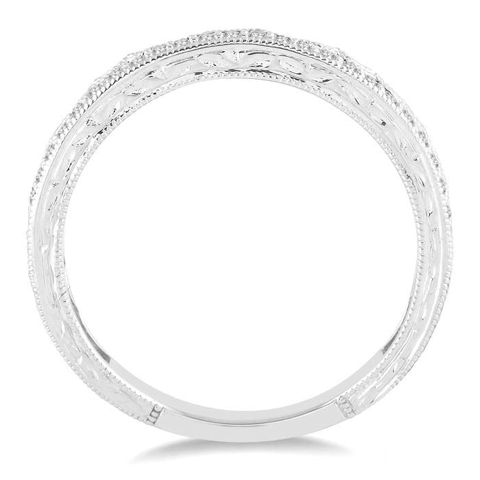 1/6 Ctw Round Cut Diamond Wedding Band in 14K White Gold
