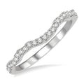 1/5 Ctw Curvy Round Cut Diamond Wedding Band in 14K White Gold