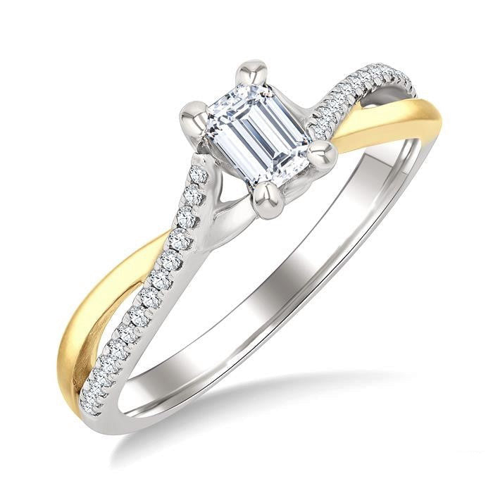 Emerald Shape Diamond Engagement Ring