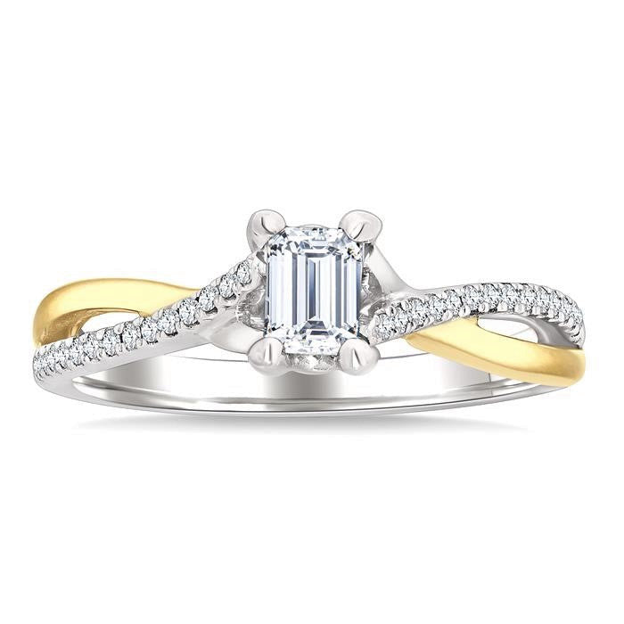 Emerald Shape Diamond Engagement Ring