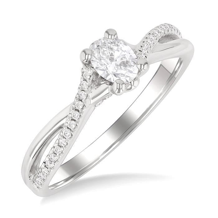Oval Shape Semi-Mount Diamond Engagement Ring