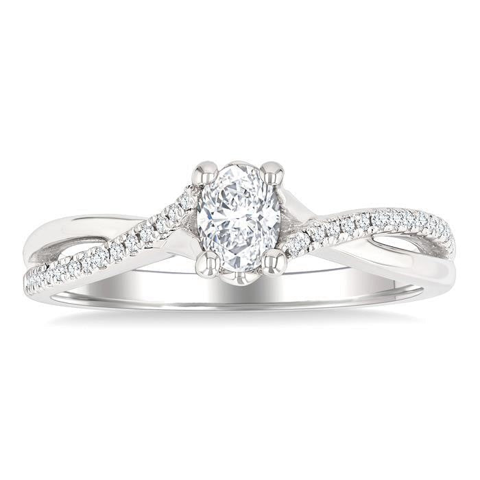Oval Shape Semi-Mount Diamond Engagement Ring