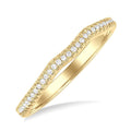 1/10 Ctw Arched Center Round Cut Diamond Wedding Band in 14K Yellow Gold