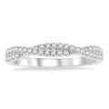 1/4 Ctw Twisted Round Cut Diamond Wedding Band in 14K White Gold