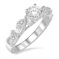 1/3 Ctw Diamond Engagement Ring with 1/5 Ct Round Cut Center Stone in 14K White Gold
