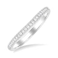 1/6 Ctw Center Dip Round Cut Diamond Wedding Band in 14K White Gold