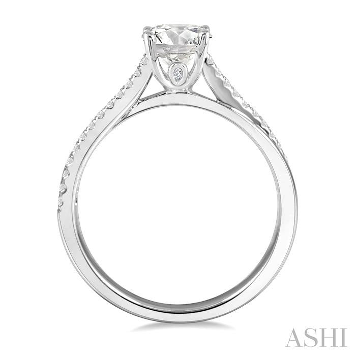 1/6 Ctw Criss Cross Round Cut Diamond Semi-Mount Engagement Ring in 14K White Gold