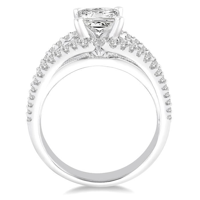 3/4 Ctw Diamond Semi-Mount Engagement Ring in 14K White Gold