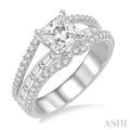 3/4 Ctw Diamond Semi-Mount Engagement Ring in 14K White Gold