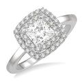 Princess Shape Halo Diamond Engagement Ring