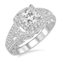 Princess Shape Semi-Mount Diamond Engagement Ring