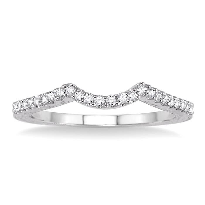 1/8 Ctw Diamond Matching Wedding Band in 14K White Gold
