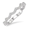 1/6 Ctw Wavy Pattern Round Cut Diamond Wedding Band in 14K White Gold